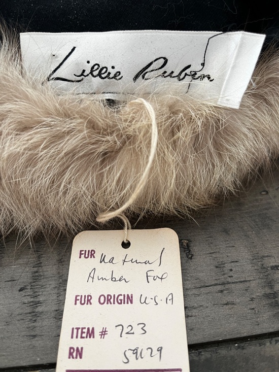 Vintage Lillie Rubin Natural Amber Fox Fur Hat Genuine USA Fur Glam Winter Hat
